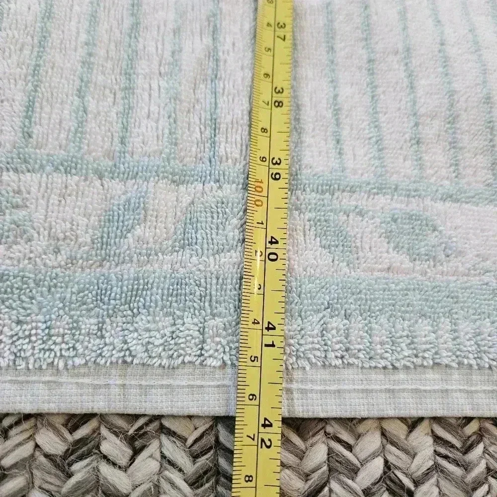 Cannon Bath & Hand Towel Royal Family Retro Mod Flowers Mint Green‎ USA Vintage